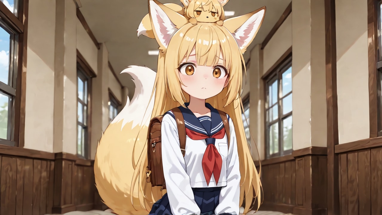 Rika a folyosón — a húg gyanakszik.